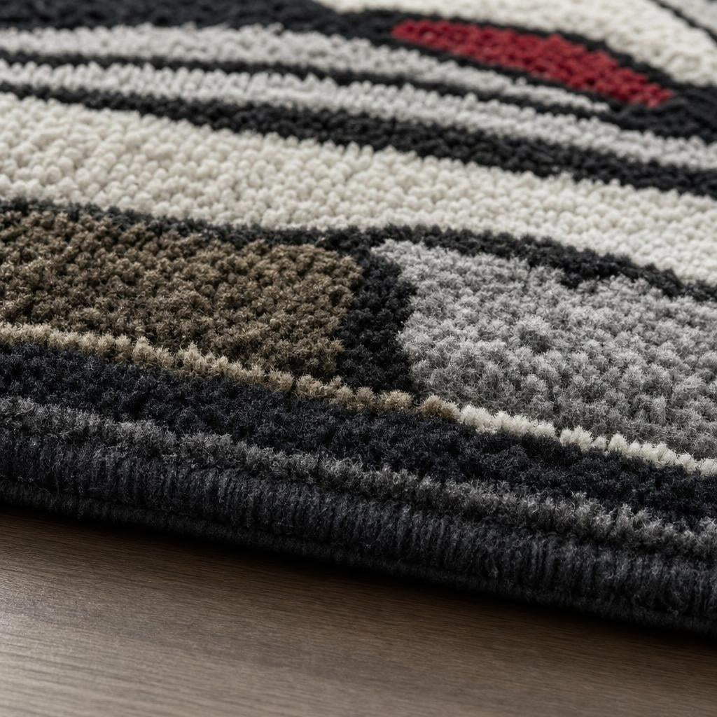 SWAN NECK hand-tufted car rug, rear view of a track car with a swan-neck rear wing – image 3