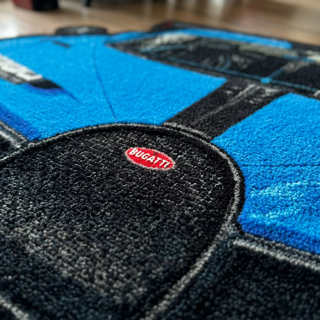 HYPERION hand-tufted car rug, front view of a hypercar – image 6