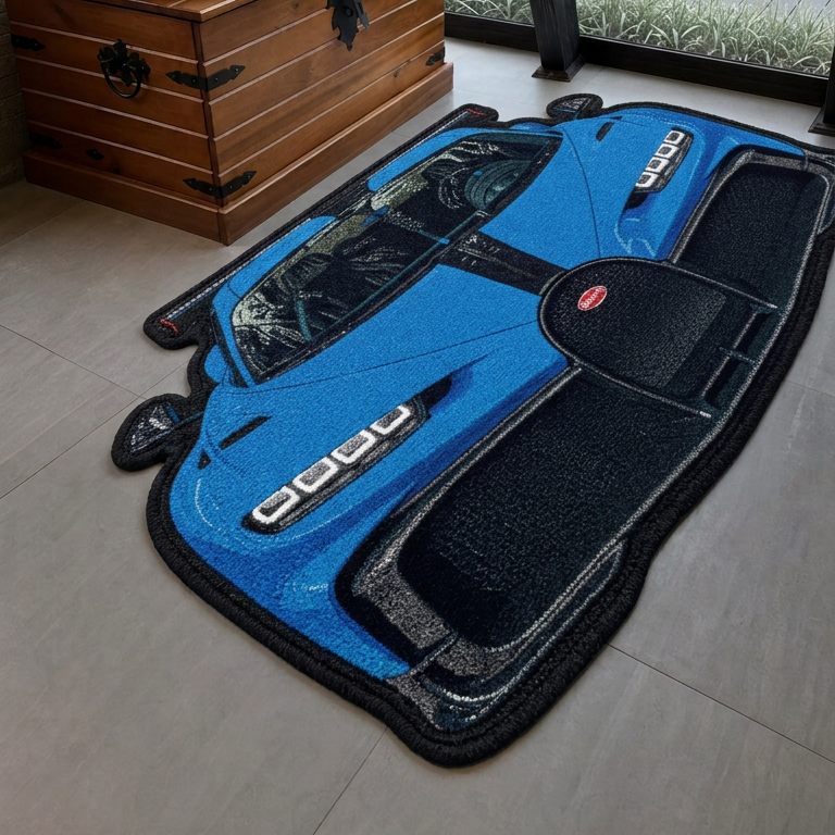 HYPERION hand-tufted car rug, front view of a hypercar – image 13