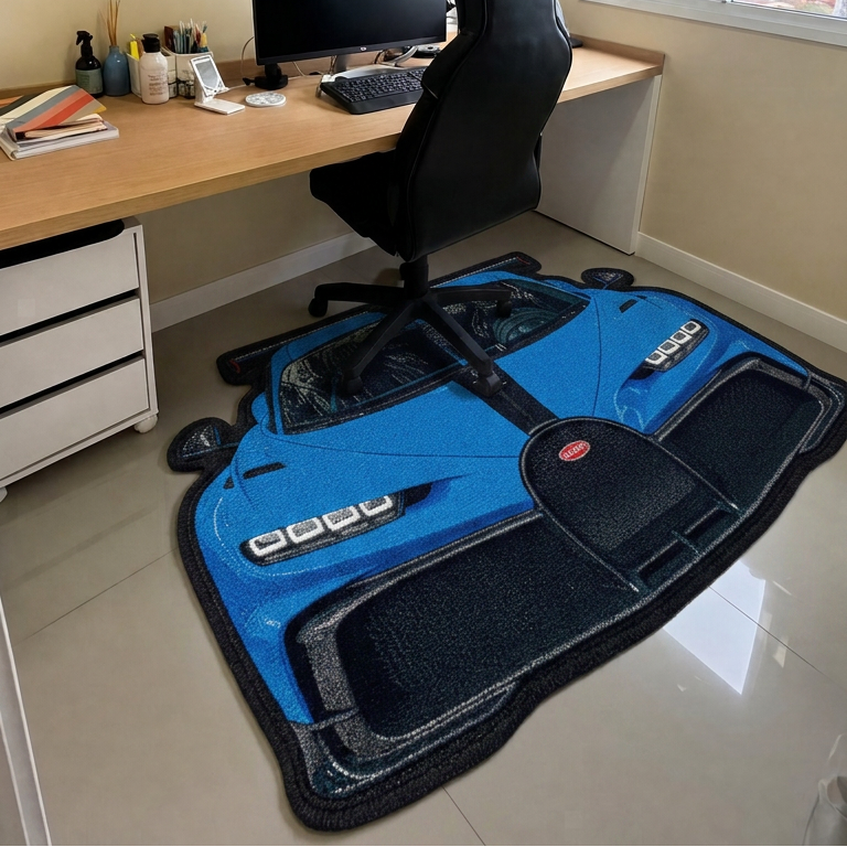 HYPERION hand-tufted car rug, front view of a hypercar – image 14