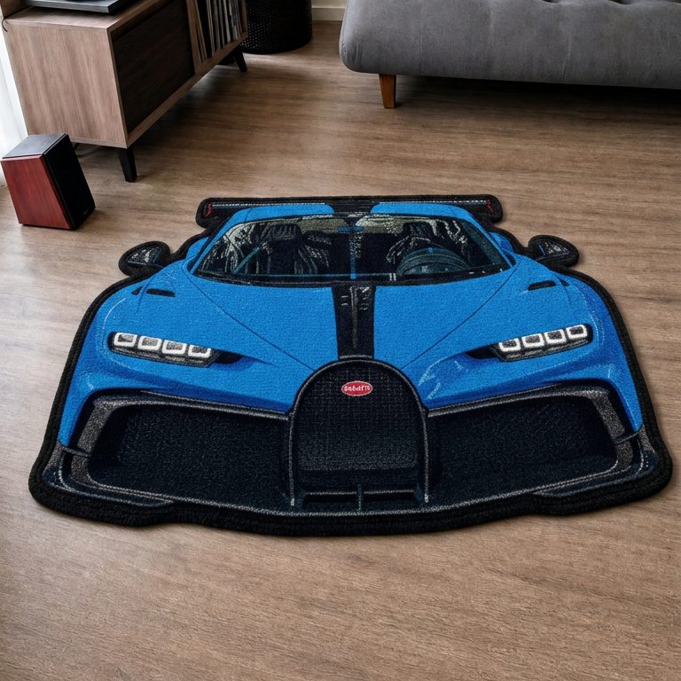HYPERION hand-tufted car rug, front view of a hypercar – image 12